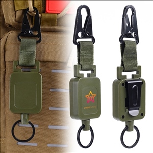 Custom Heavy Duty Retractable Wire Rope Carabiner Badge Holder